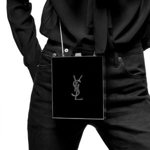 Beautiful authentic YSL Yves Saint Laurent Tuxedo Plexiglass Box Bag